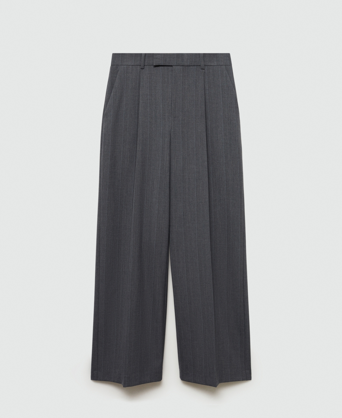 Mango Women's Wide Leg Pleated Pants In Gray