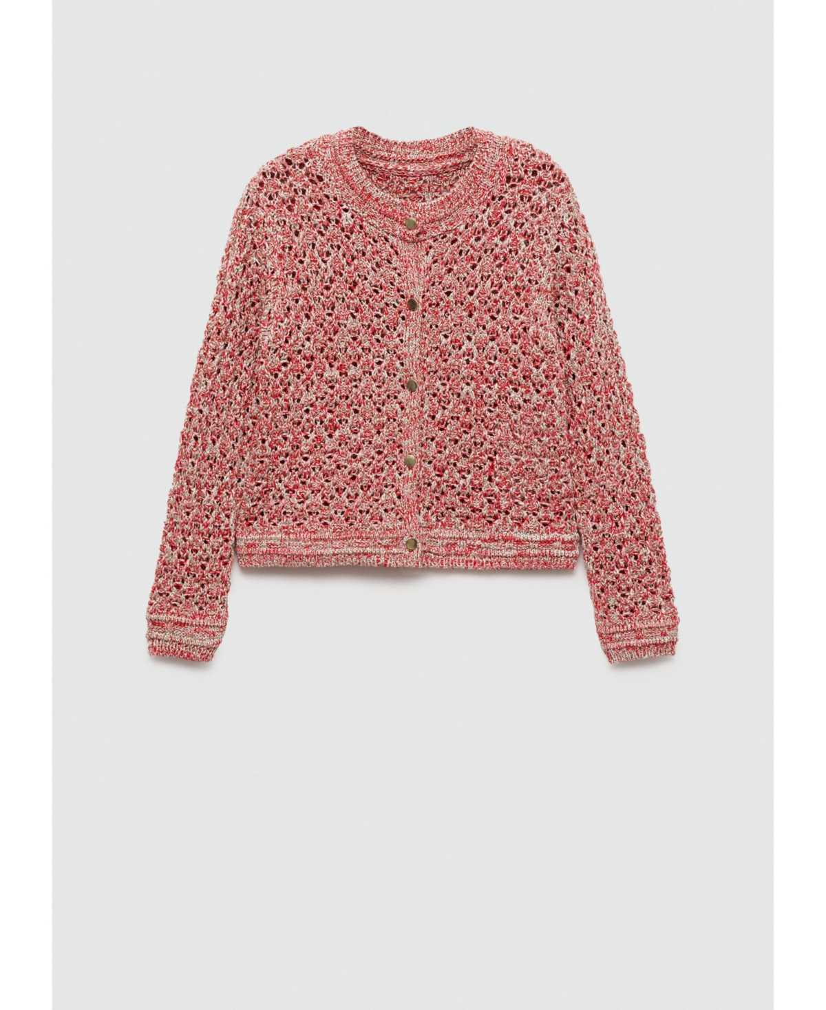 MANGO WOMEN'S LUREX OPENWORK CARDIGAN