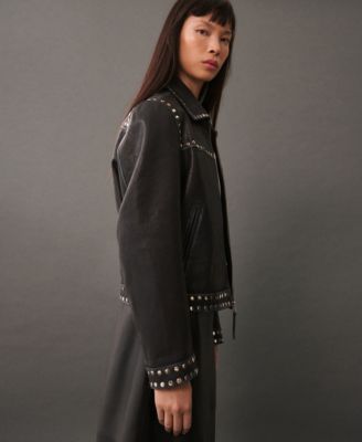 Women's Studded Leather Jacket