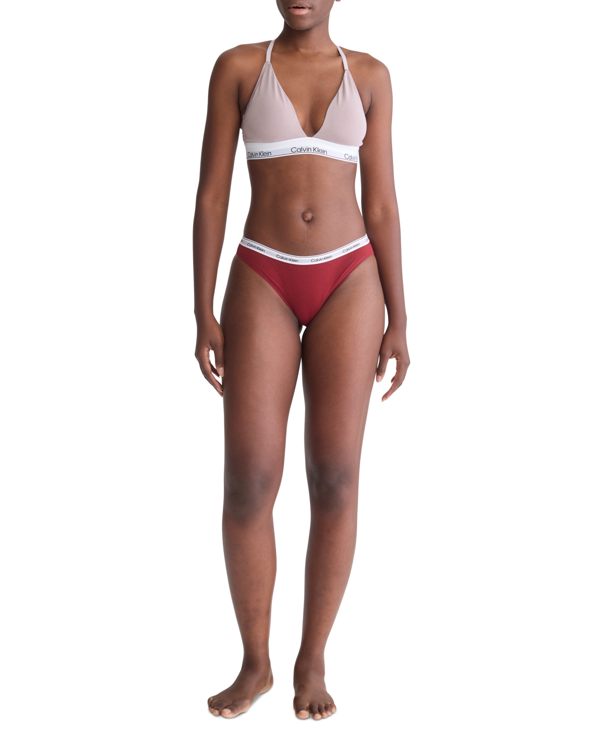 Calvin Klein Women's Modern Logo Bikini Underwear Qd5044 In Syrah