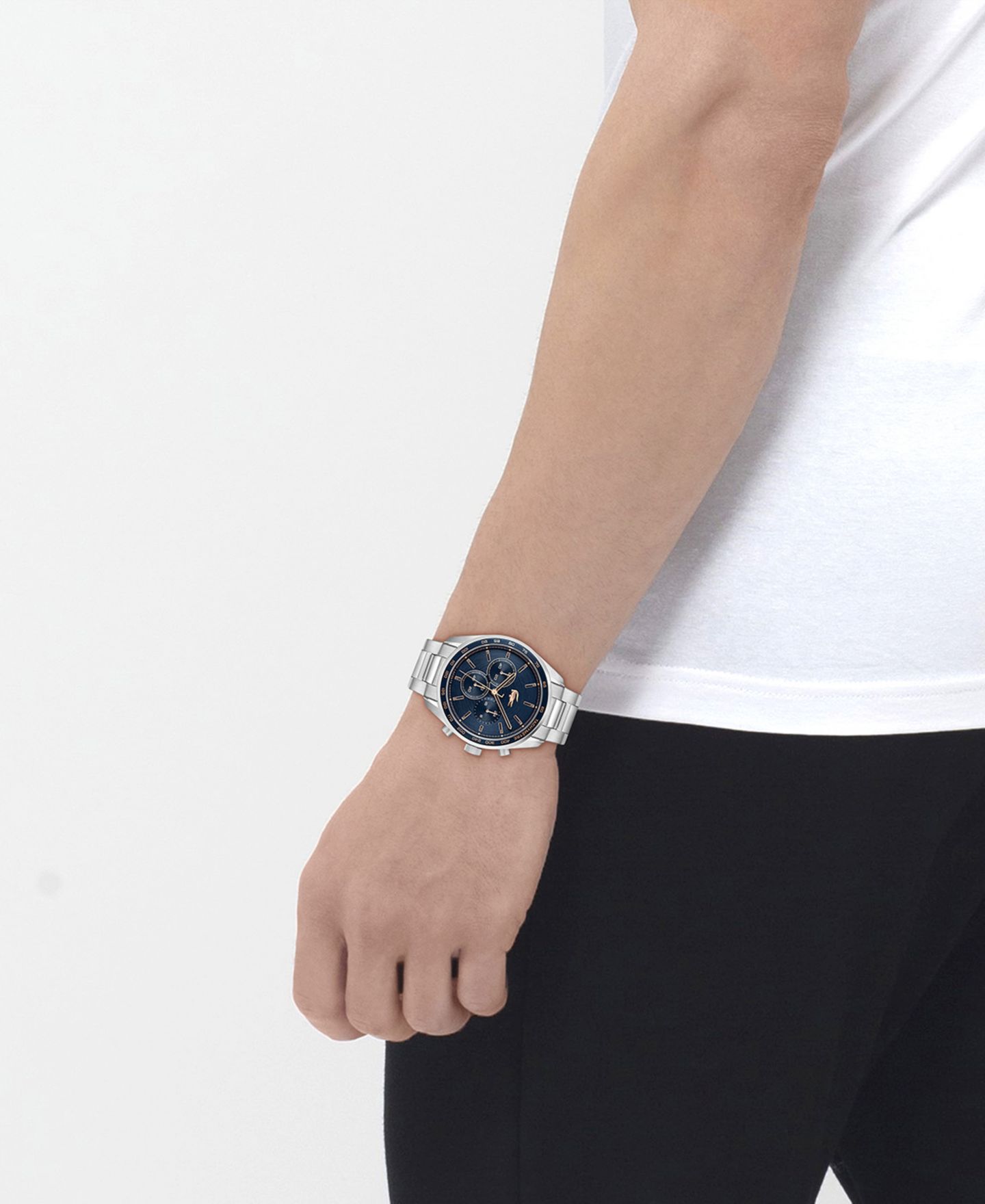 Мужские часы Lacoste Boston Silver Stainless Steel Watch 42mm — фото 4