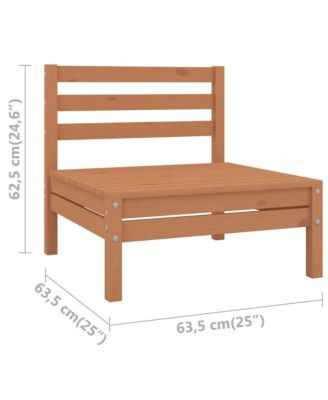 3 Piece Patio Lounge Set Solid Wood Pine Honey Brown