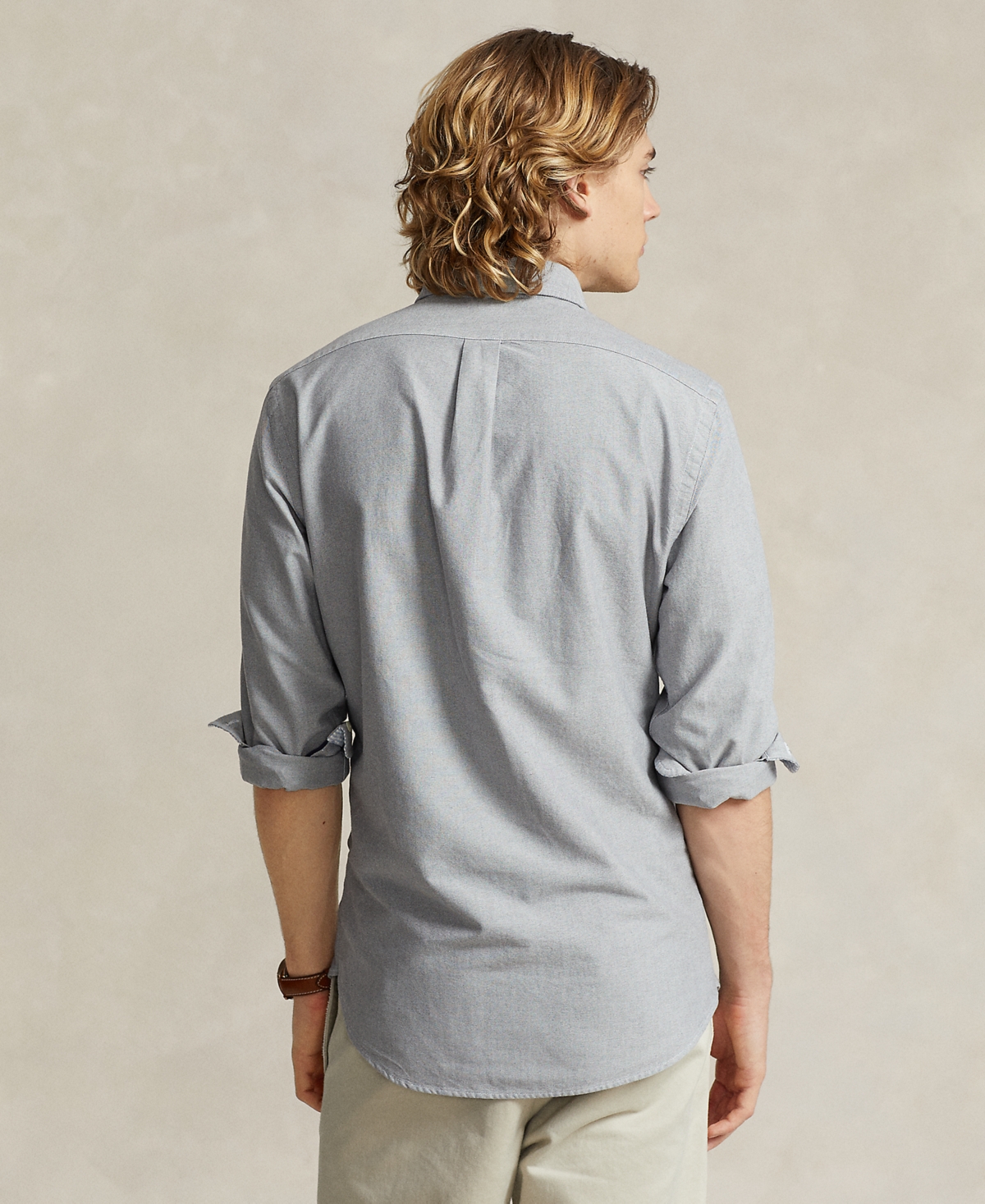 Polo Ralph Lauren Custom-fit Oxford Shirt In Gray