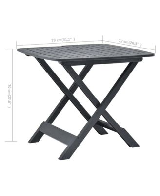 Garden Table Anthracite Plastic Compact Foldable Bistro Table