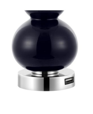 Cora Classic Retro Glass LED Table Lamp with USB Charging Port (Set of 2)