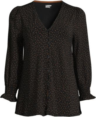 Women's 3/4 Sleeve Lightweight Jersey Button Front Top