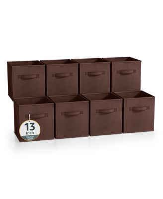 13 Inch 8 Pack Sturdy Collapsible Fabric Storage Cubes with Handle - for Organizing Clothes, Toys, Books,  Shelves & more