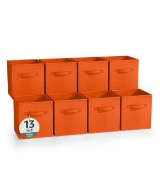 13 Inch 8 Pack Sturdy Collapsible Fabric Storage Cubes with Handle - for Organizing Clothes, Toys, Books,  Shelves & more