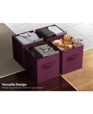 13 Inch 8 Pack Sturdy Collapsible Fabric Storage Cubes with Handle - for Organizing Clothes, Toys, Books,  Shelves & more
