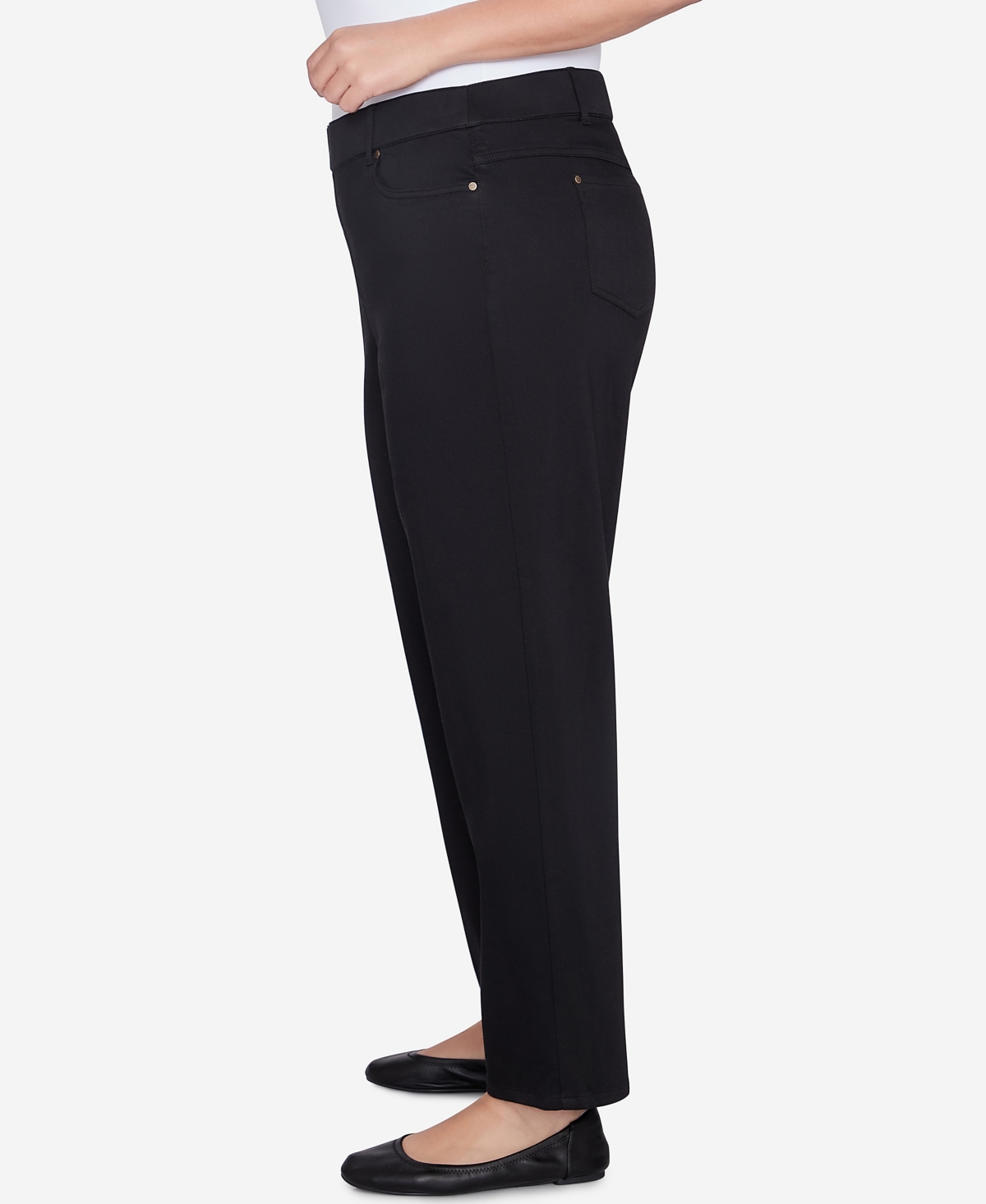 Alfred Dunner Plus Size Harvest Moon Super Stretch Faux Fly Denim Average Length Pants