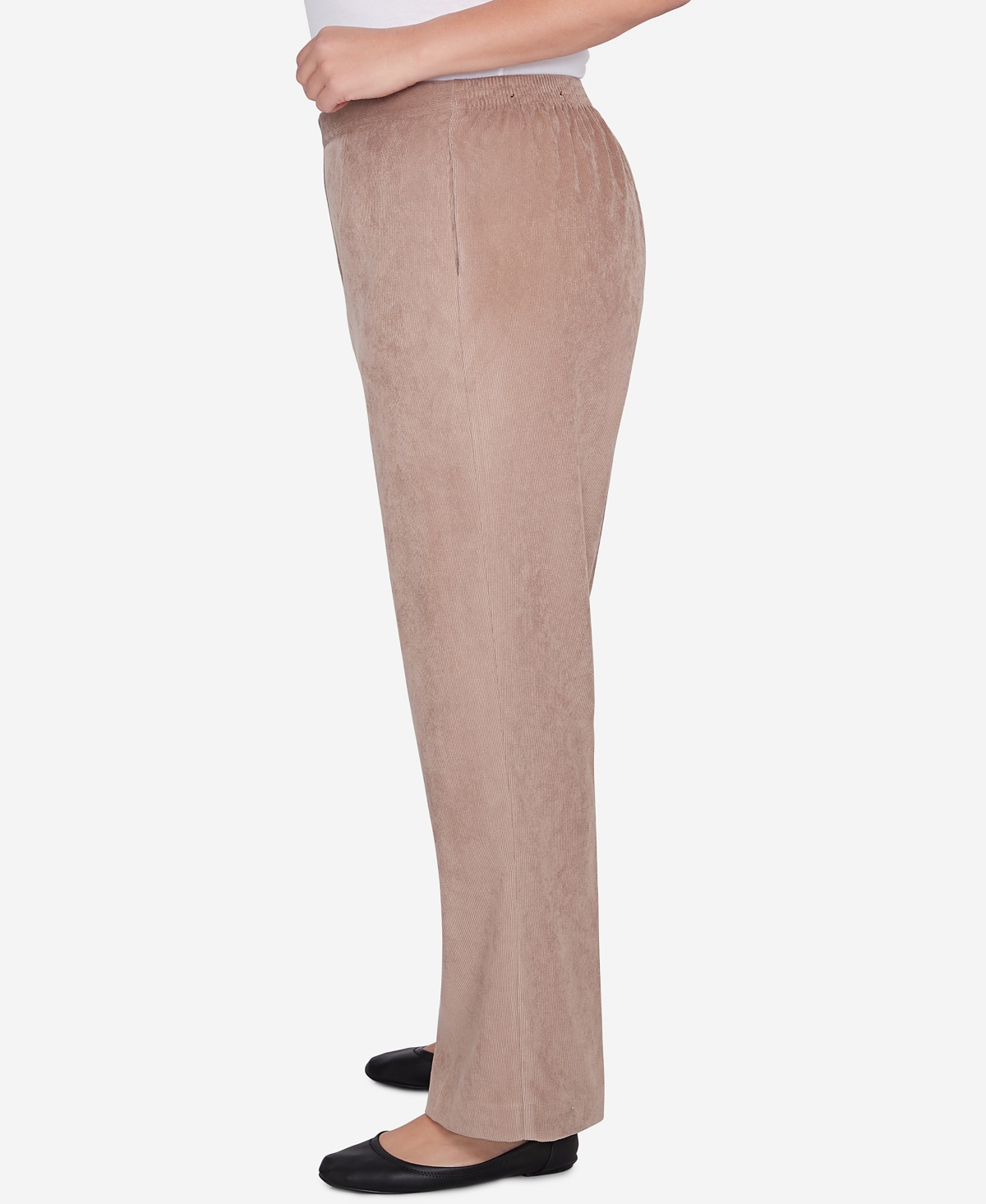 Alfred Dunner Plus Size Telluride Millennium Faux Fly Front Short Length Pants In Fawn