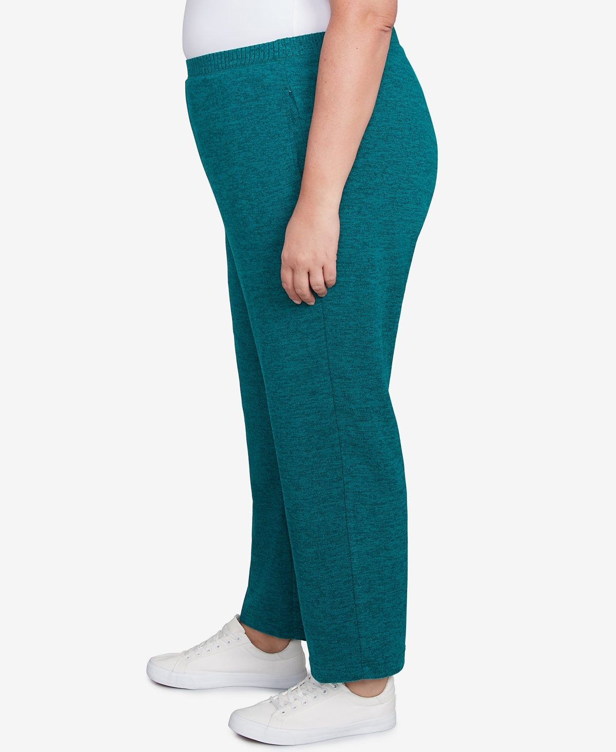 Alfred Dunner Plus Size French Quarter Soft Brushed Knit Short Length Pants In Jade