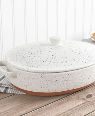 Tools for Cooks Speckled Stoneware 3.2-Qt. Oval Covered Casserole