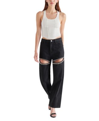 Steve Madden - Women's Cotton Taylor Bedazzled Pants