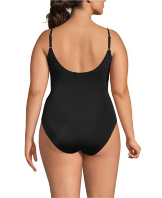 Plus Size Tugless Thin Strap One Piece Swimsuit