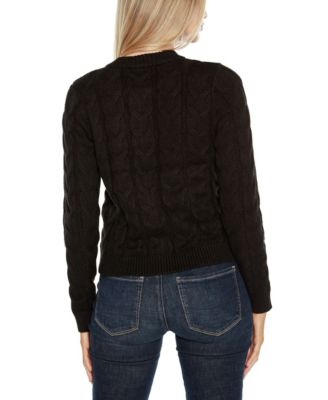 Women's Black Label Zip Cable Sweater
