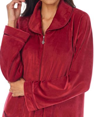 Women's Zip-Front Velour Ballet Robe