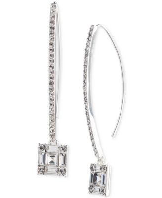 Lauren Ralph Lauren - Silver-Tone Mixed Crystal Threader Earrings