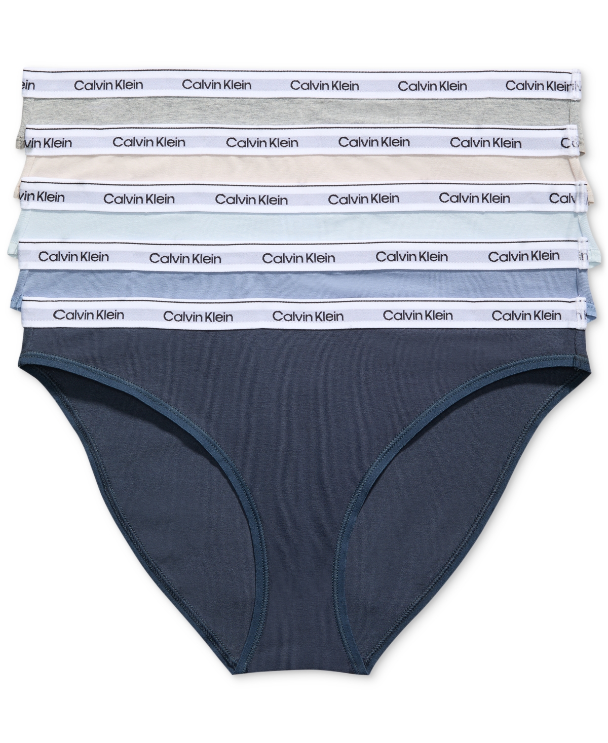 Calvin Klein Women's 5-Pk. Modern Logo Low-Rise Bikini Underwear
