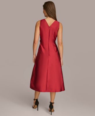 knee length dresses for ladies Long Sleeve Wrap Satin Midi Dress | Shirt Dress