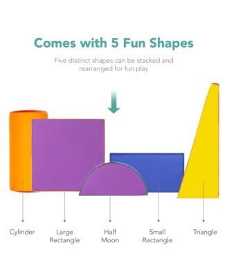 5-Piece Kids Climb & Crawl Soft Foam Block Playset Structures for Child Development
