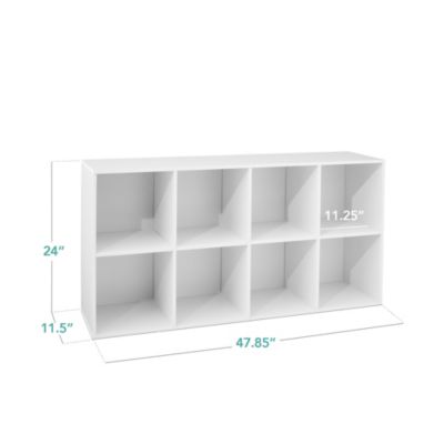 8-Cube Bookshelf, 11in Display Storage System, Organizer w/ Removable Back Panels