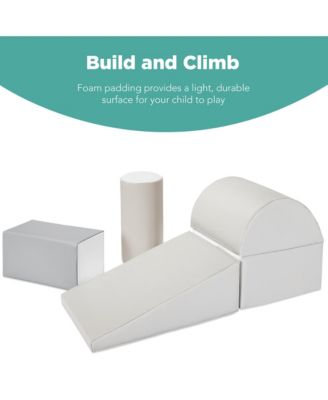 5-Piece Kids Climb and Crawl Soft Foam Block Playset Structures for Child Development