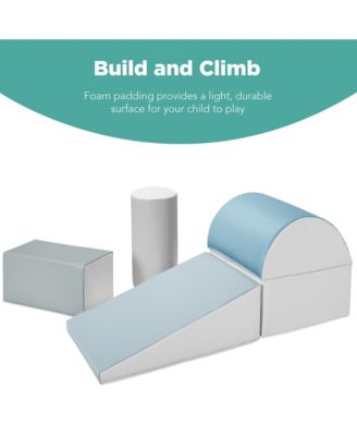 5-Piece Kids Climb and Crawl Soft Foam Block Playset Structures for Child Development