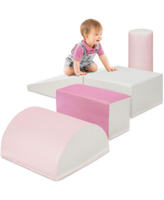 5-Piece Kids Climb and Crawl Soft Foam Block Playset Structures for Child Development