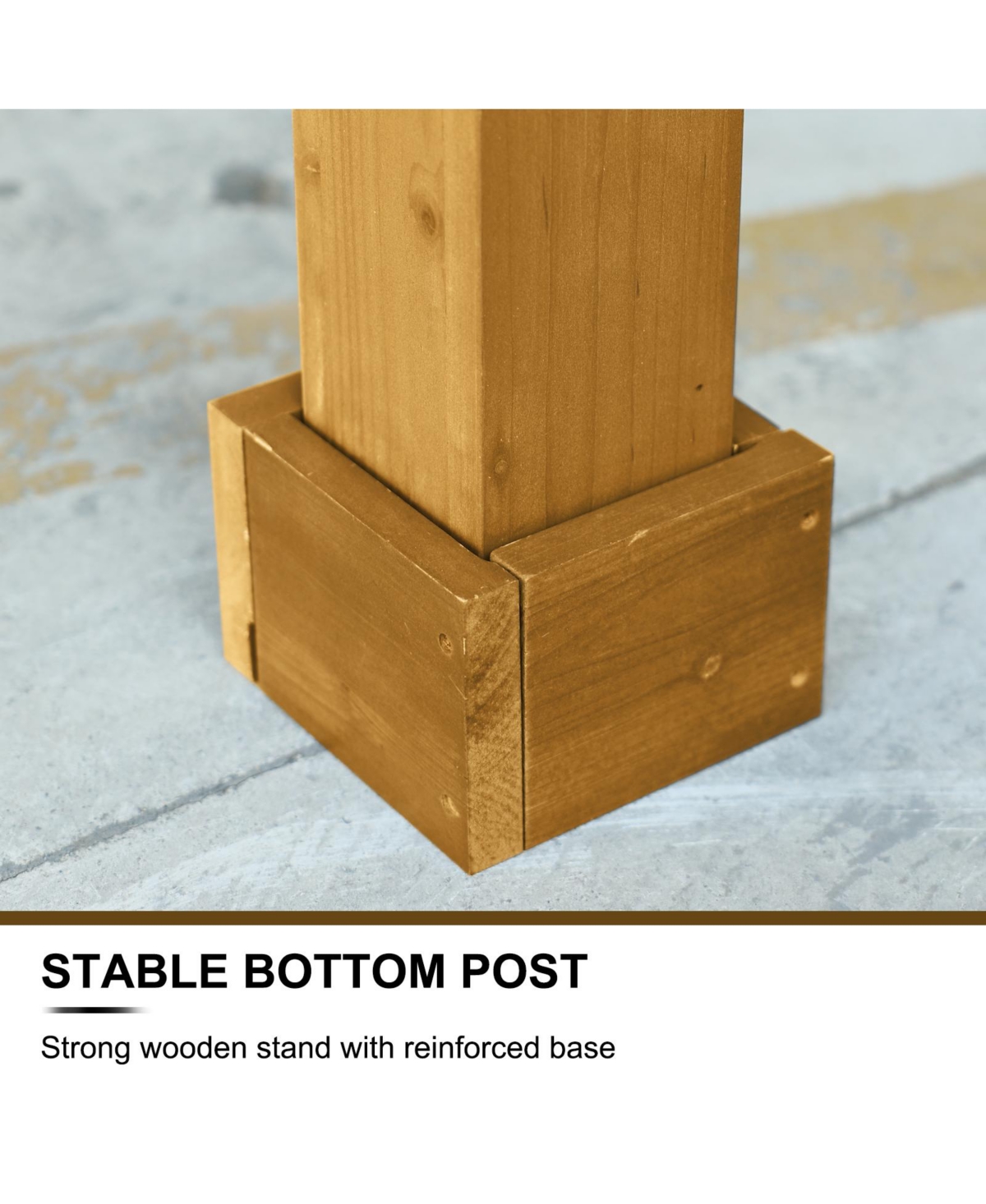 Aoodor Patio Solid Wooden Gazebo 10 x 12 ft. Hardtop Roof 2 Tier for Garden.