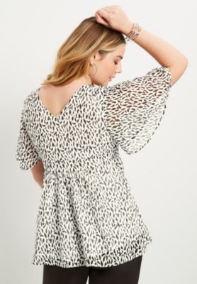Women's June + Vie Faux Wrap Fit-And-Flare Top