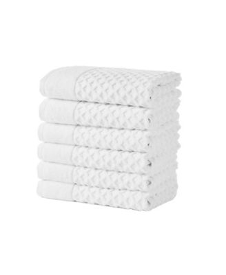 Linery and Co. Quick-Drying Cotton Diamond Waffle Textured 6-Piece Hand Towel