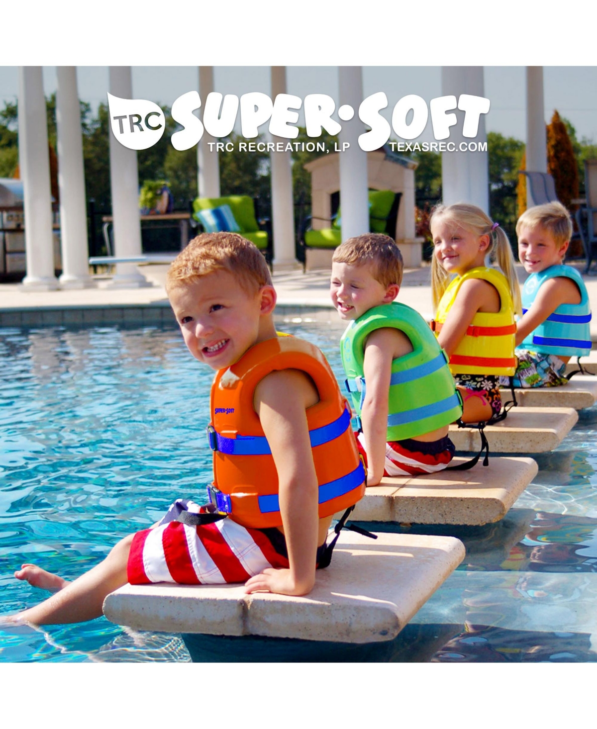 Trc Recreation Super Soft Child Life Jacket Swim Vest, X Small, Sunset Orange