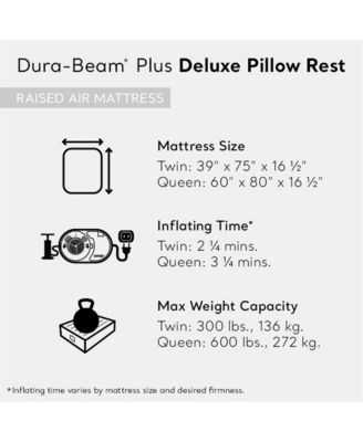 Dura Beam Deluxe Pillow Raised Air Mattress w/ Built In Pump, Twin, 2 Pack