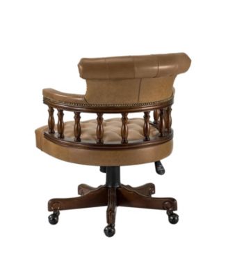 Viktor Traditional Genuine Leather Executive Chair with Nailhead Trims