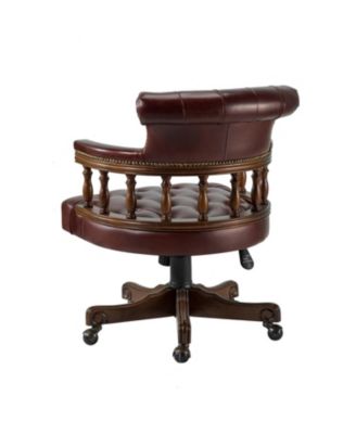 Viktor Traditional Genuine Leather Executive Chair with Nailhead Trims