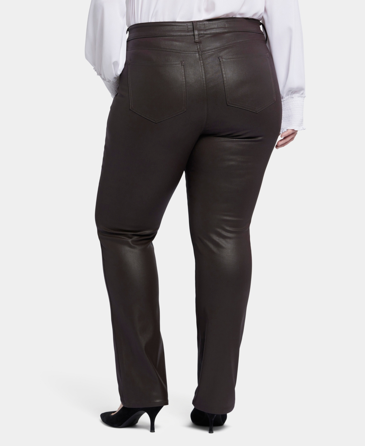 Nydj Marilyn Straight Jean In Cordovan Coated