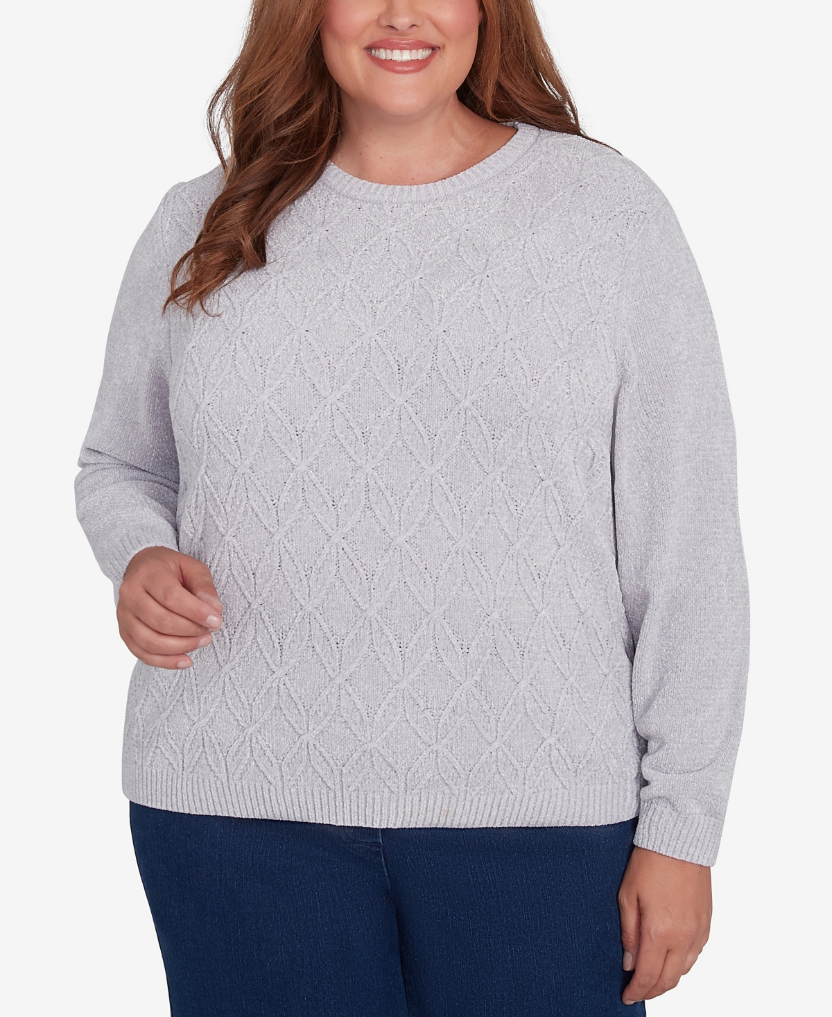 Alfred Dunner Plus Size Classic Chenille Pullover Sweater