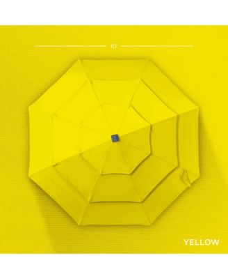 10ft 3-Tier Solar Patio Umbrella w/ 24 LED Lights, Tilt Adjustment, Easy Crank