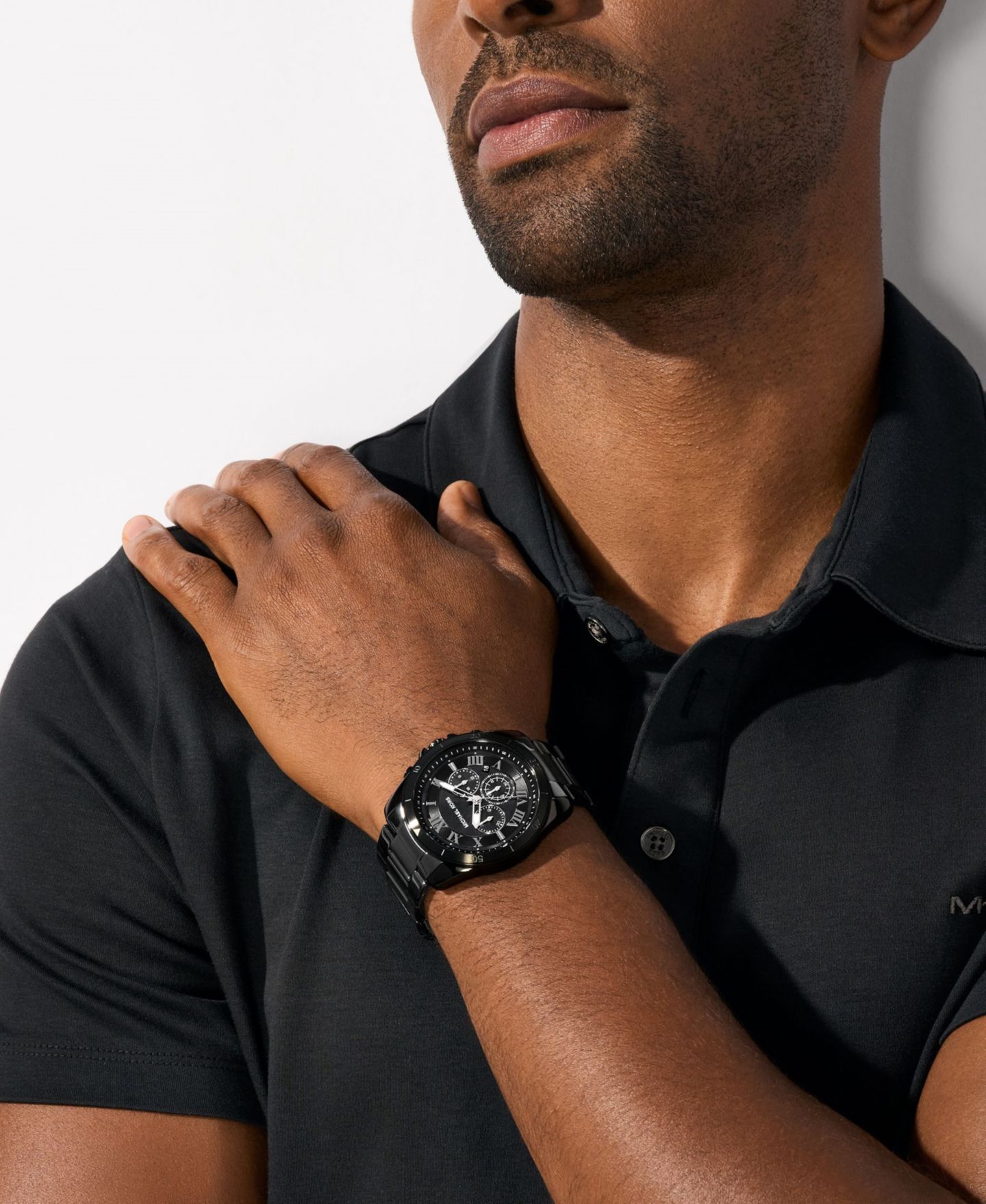 Мужские часы Michael Kors Alek Chronograph Black Stainless Steel Watch 44mm — фото 4