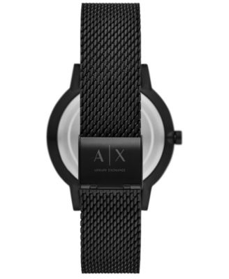 Men's Quartz Multifunction Black Stainless Steel Watch 42mm