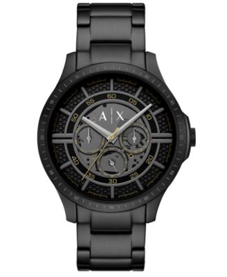 A X Armani Exchange Men s Quartz Multifunction Black Stainless Steel Watch 46mm Macy s