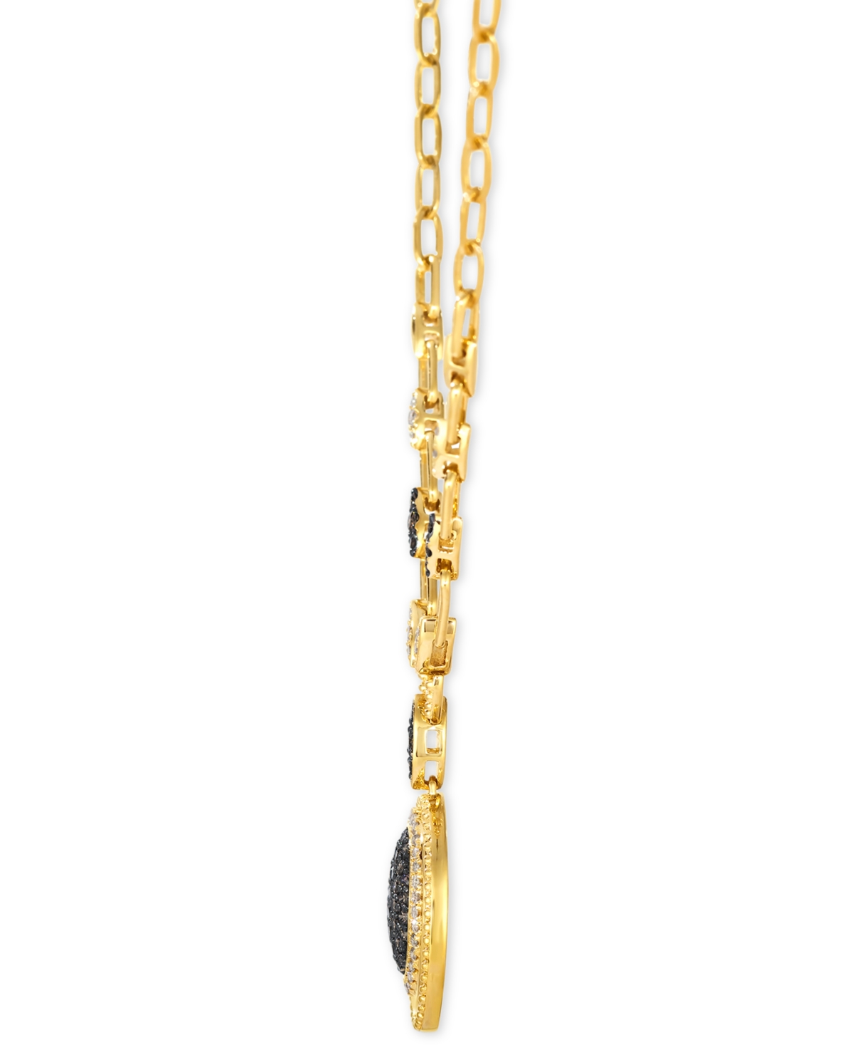 Le Vian Chocolate Diamond & Nude Diamond Halo Cluster Paperclip Link 19" Pendant Necklace (3/4 Ct. T.w.) In In 14k Honey Gold Adjustable Necklace