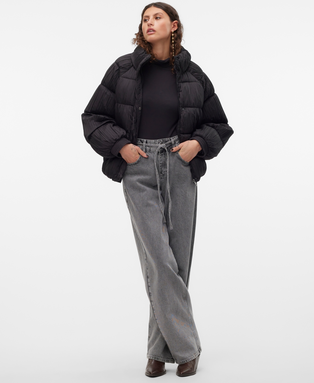 Vero moda cropped hooded padded jacket deals
