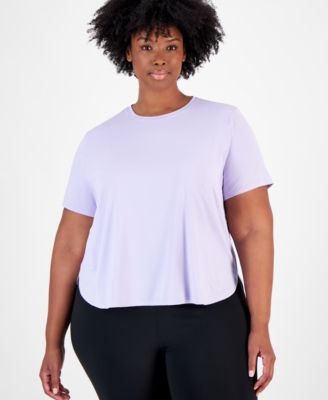 ID Ideology - Plus Size Perforated Pieced Short-Sleeve T-Shir