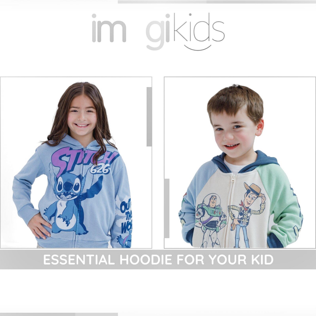 Disney Toddler Boys Toy Story Mickey Mouse Lilo & Stitch Fleece Zip Up Hoodie to (2T - 18-20)