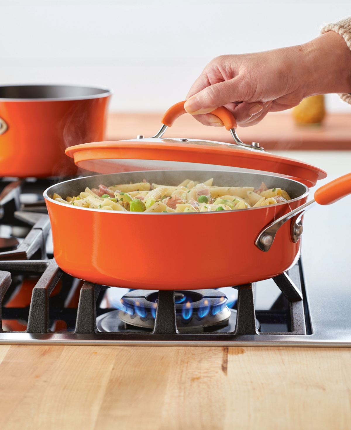 Rachael Ray Cook + Create 3-qt. Nonstick Saute Pan With Lid In Orange