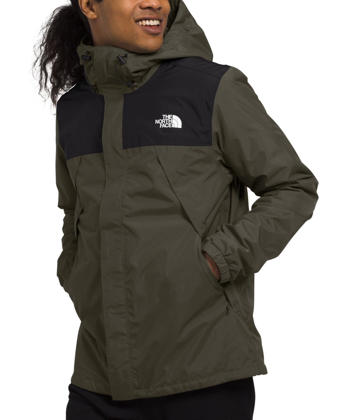Мужская куртка The North Face Antora Tri-Climate, цвет: Серо-коричневый зелёный / Чёрный — фото 2