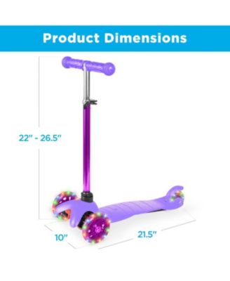 Kids Mini Kick Scooter Toy w/ Light-Up Wheels and Height Adjustable T-Bar