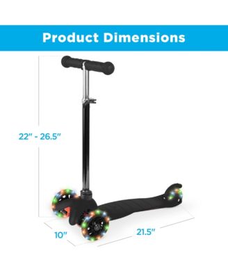 Kids Mini Kick Scooter Toy w/ Light-Up Wheels and Height Adjustable T-Bar